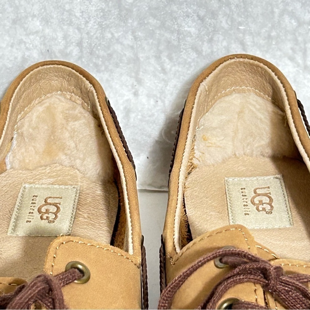 Ugg Womens Tan Nubuck Leather Moccasin Espadrille Slip On Tylin Shoes SZ US 10 - Picture 6 of 12
